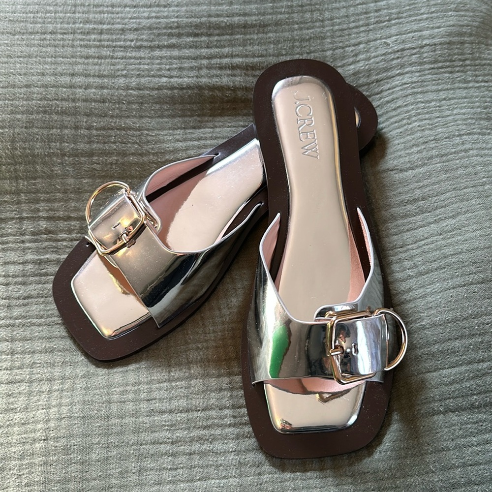 NWT J.Crew Callie Metallic Sandal